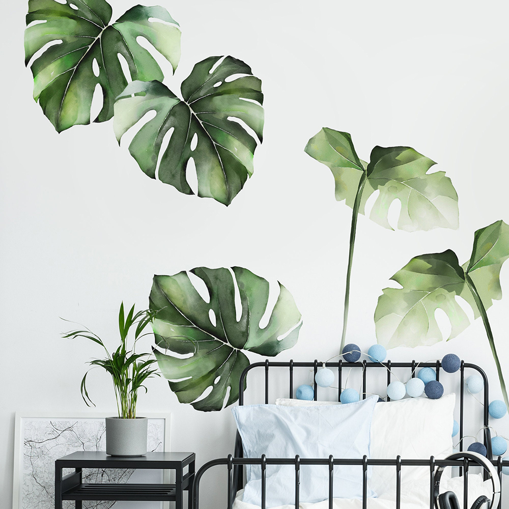 Monstera Thai Constellation - Pegatinas de pared de hojas de