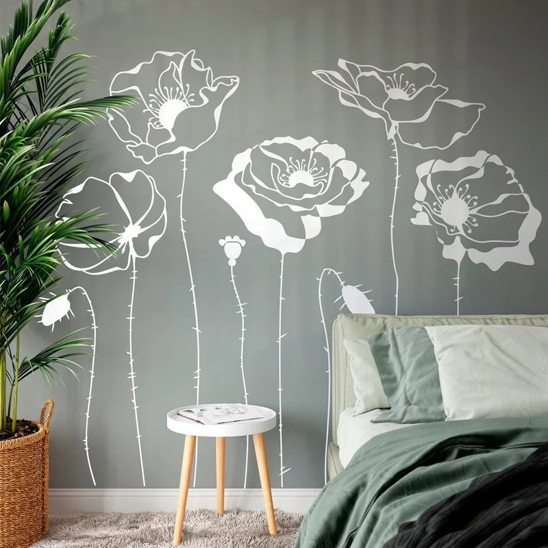 Monstera Thai Constellation - Poppys-calcomanías de flores para pared, calcomanías